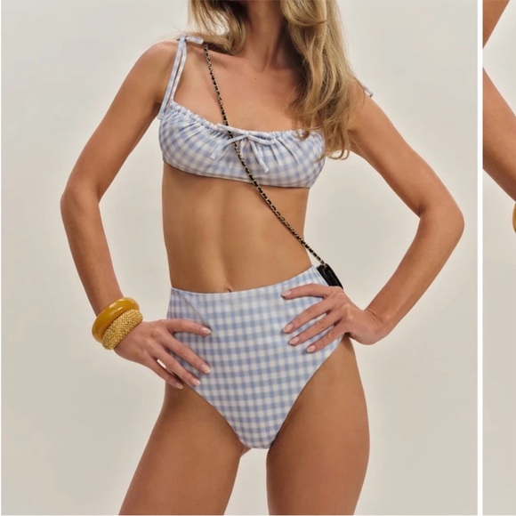 Reformation Other - Reformation Light Blue Checkered Bikini
